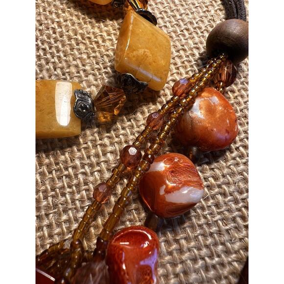 Rust Amber Coral Umber Orange Brown Lot of Fashion Jewelry--8 Pieces - Picture 9 of 11